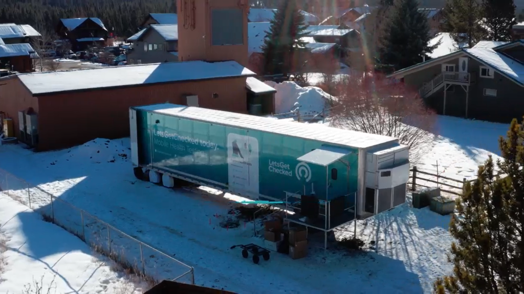 Bird's-eye view of a mobile BSL-2+ clinical laboratory