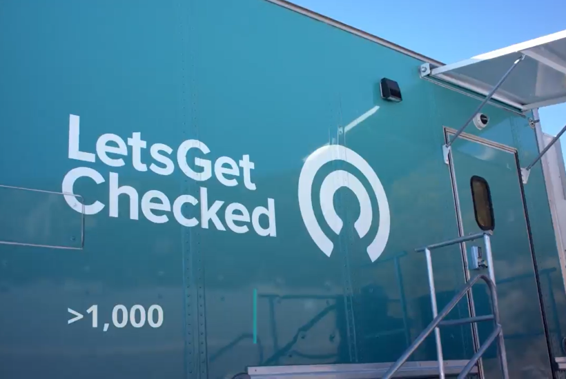 Let's Get Checked Mobile Clinical Laboratory Onsite in Montana Exterior view of a mobile clinical laboratory