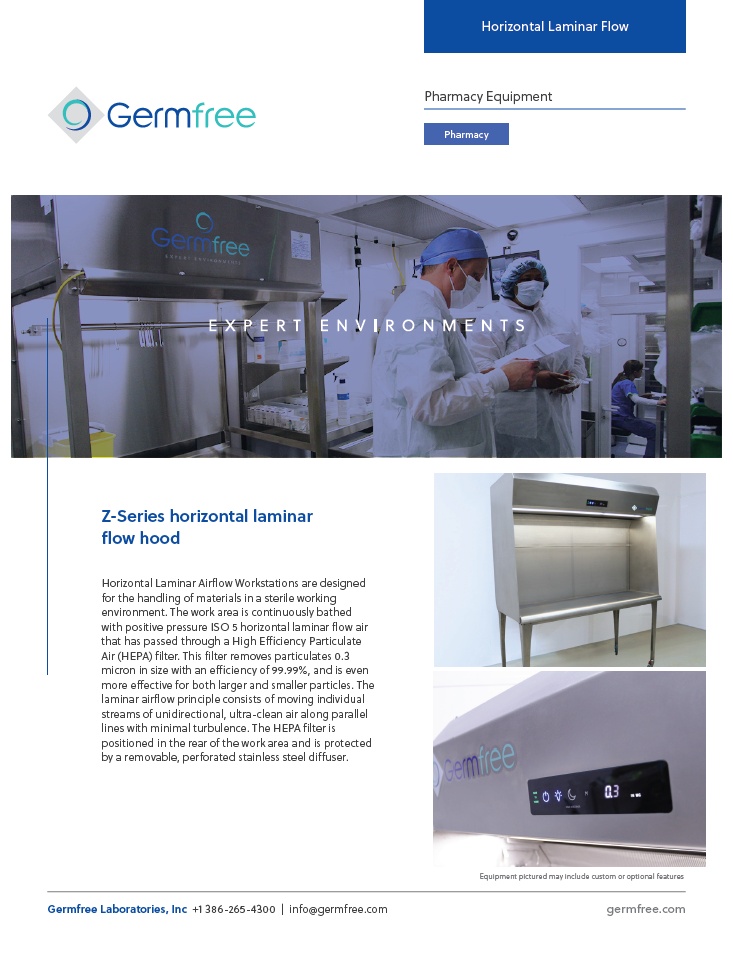 Germfree Z-Series Horizontal Laminar Flow Hood