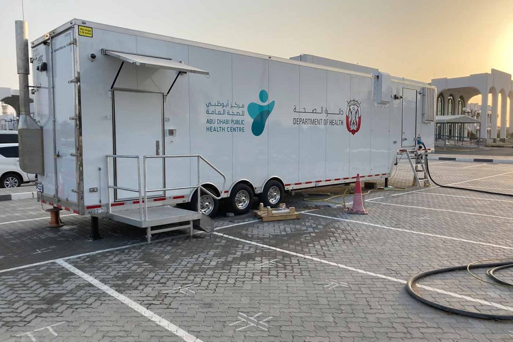 Mobile BSL-3 laboratory facility set-up for research and testing samples